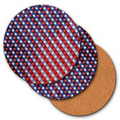 4" Round Coaster w/ 3D Lenticular Animated Stars & Stripes (Blank)